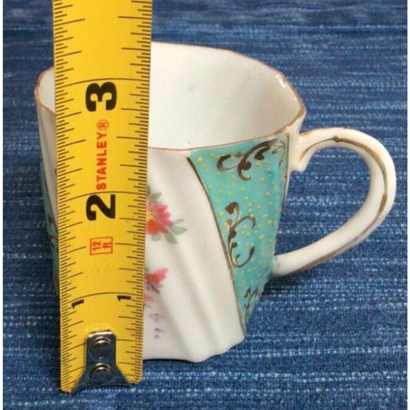Vintage Unmarked Nippon Style Floral Flowers Cup Gold ~876A - Picture 5 of 7